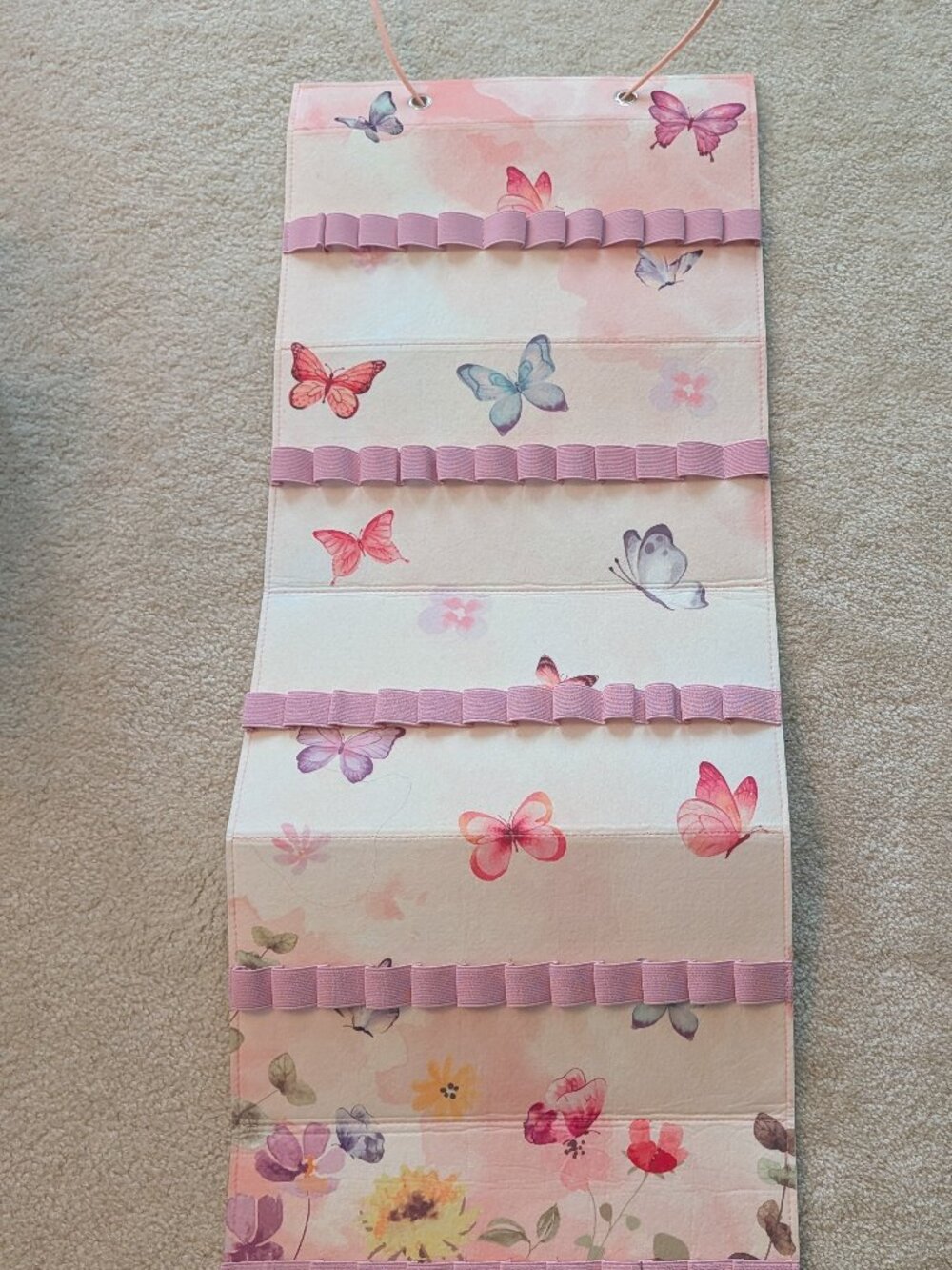 butterfly floral hanging girls felt hair accessory bow headband organizer door